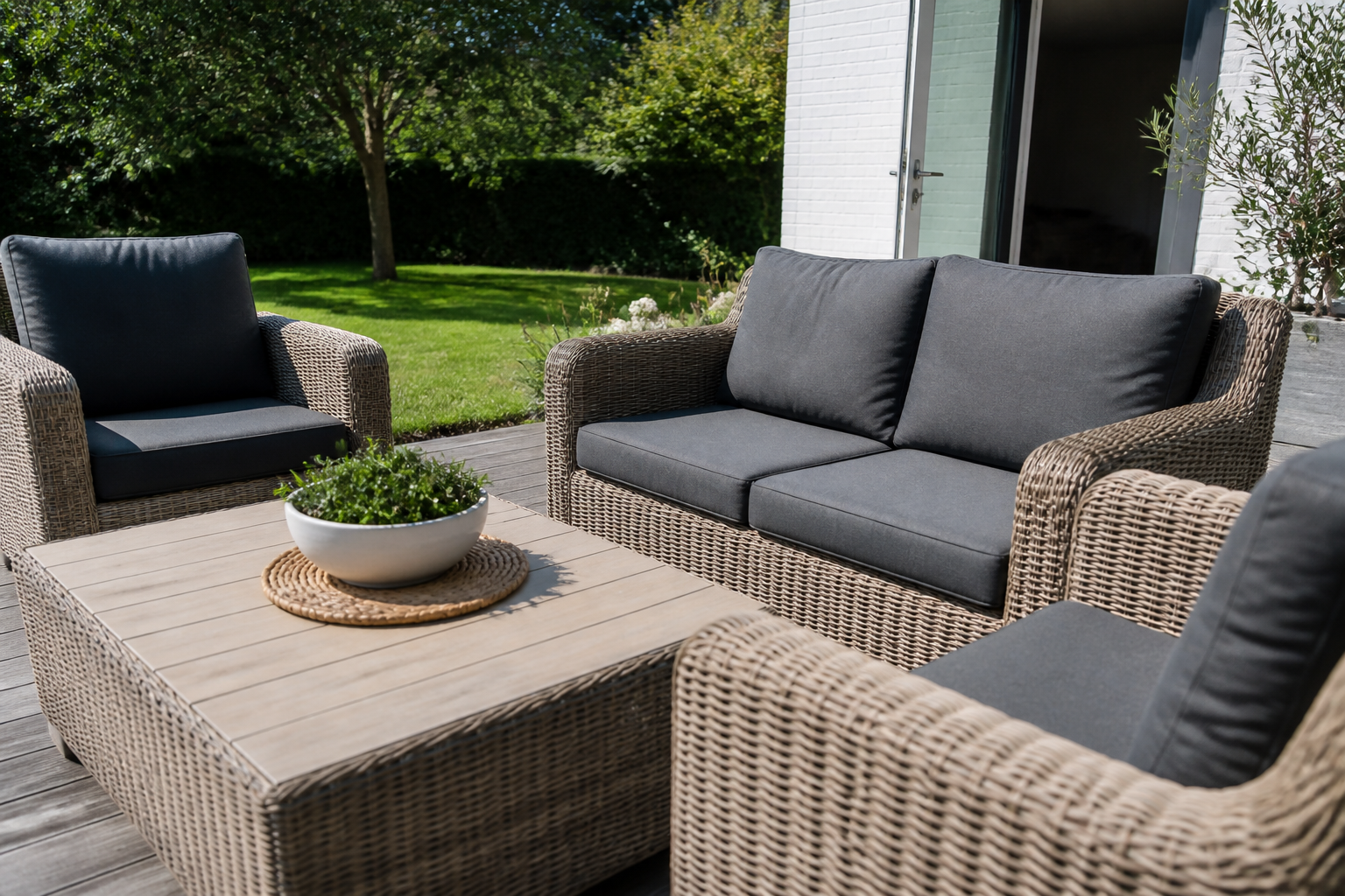 Rotan meubels buiten terras